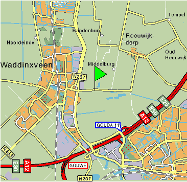 landkaart van Waddinxveen